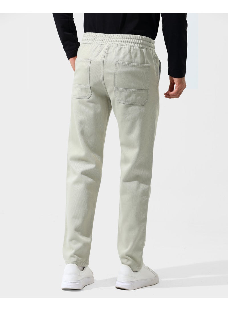 Dott Men's Drawstring Straight Fit Gabardine Pants - Image 4