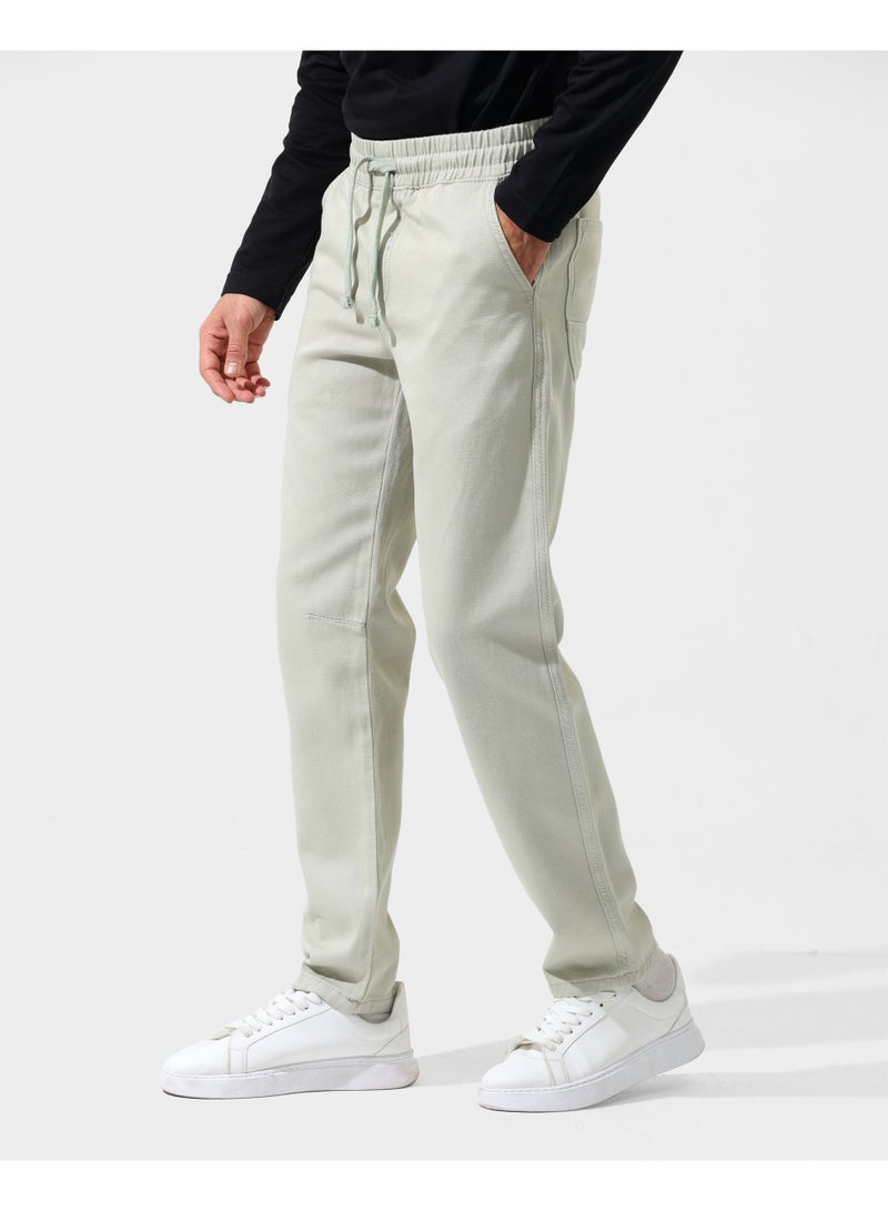 Dott Men's Drawstring Straight Fit Gabardine Pants - Image 3