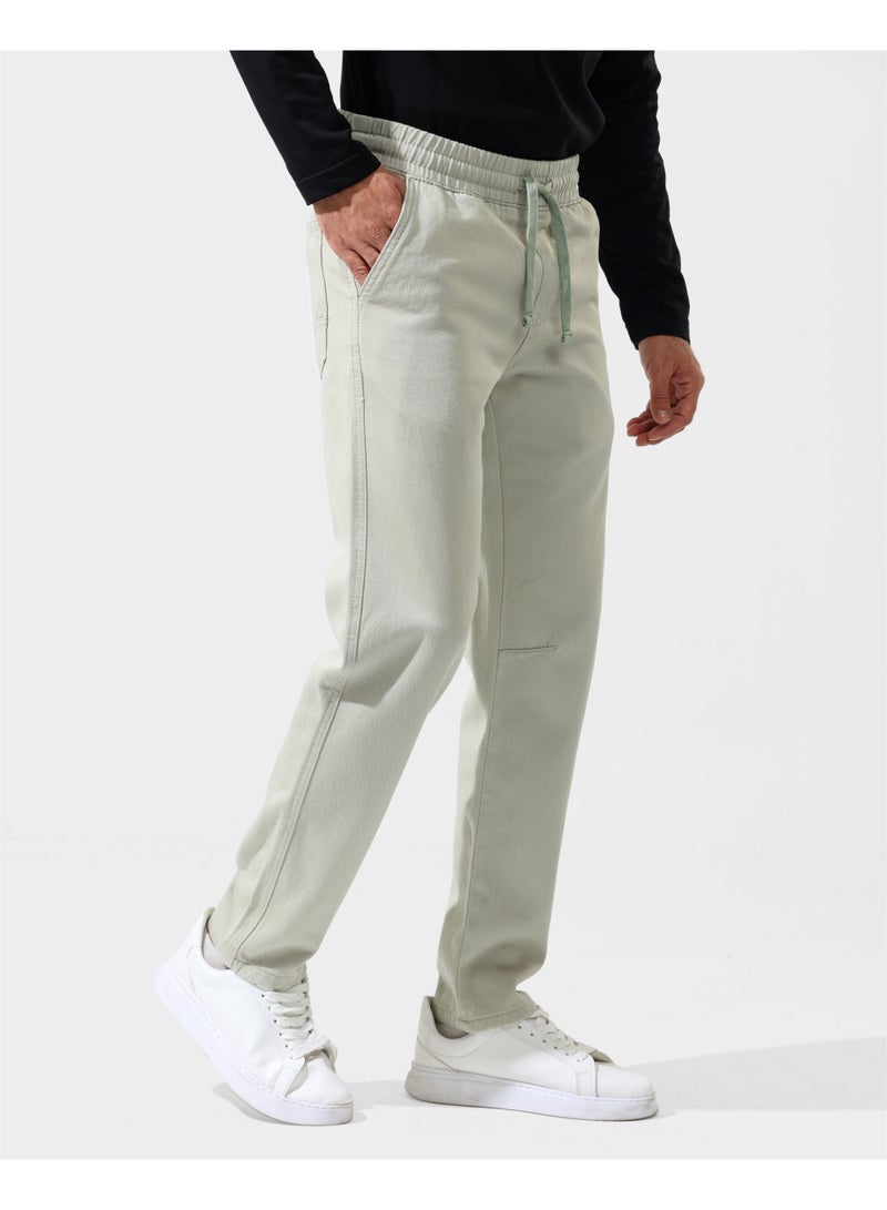 Dott Men's Drawstring Straight Fit Gabardine Pants - Image 2