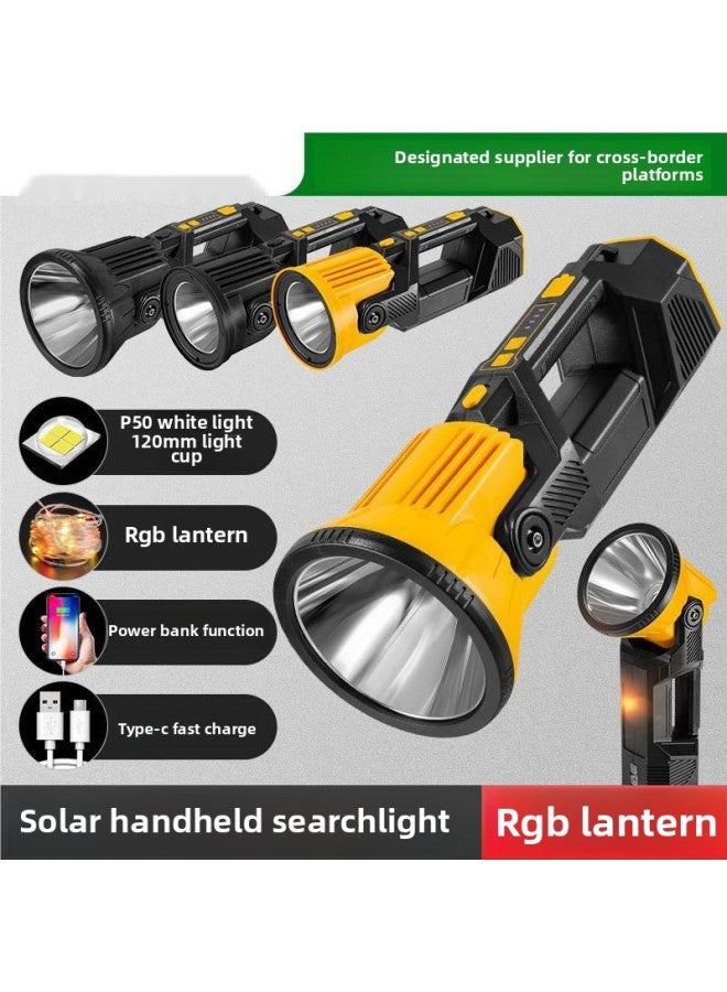 Cross-border NeW Product W5208 ElboW Work Light Charging With Solar RGB Lantern Multi-functional Camping Flashlight 