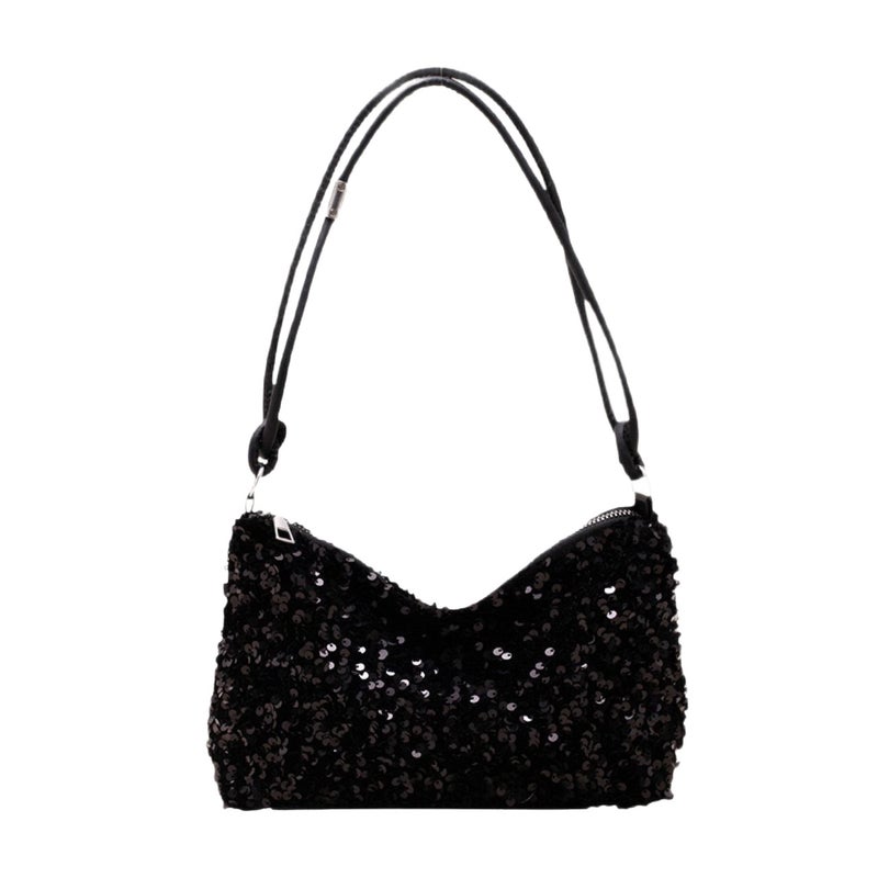 2026 Summer New Fashion Sequined Shoulder Bag, Ins Simple Crossbody Large Capacity Baguette Bag - Image 5