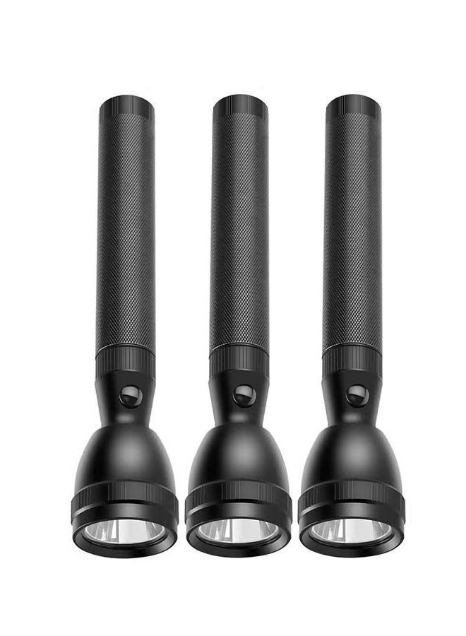 noon east 3-in-1 Rechargeable LED Flashlight High-Power Flashlight – Bright, Durable & Portable for Everyday Use - Black  Pack of 3 - Image 1