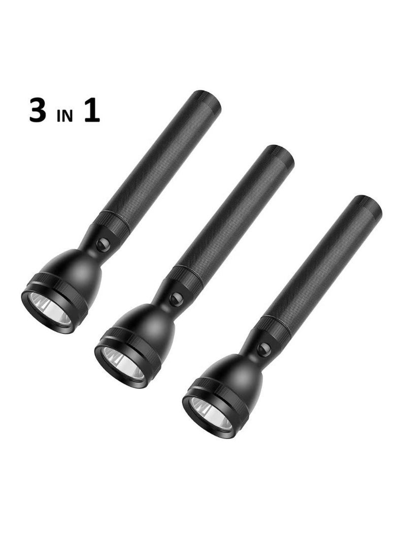 noon east 3-in-1 Rechargeable LED Flashlight High-Power Flashlight – Bright, Durable & Portable for Everyday Use - Black  Pack of 3 - Image 2