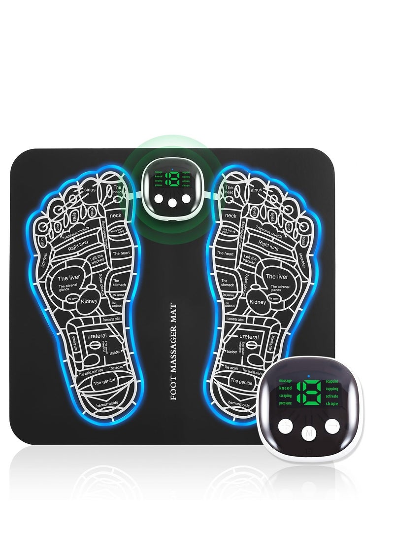 Excefore Foot Massager Mat, Foot Massager Pad for Pain Plantar Relief, Muscle Relaxation, Foldable Legs and Feet Stimulator Machine with 8 Modes, 19 Levels - Image 1