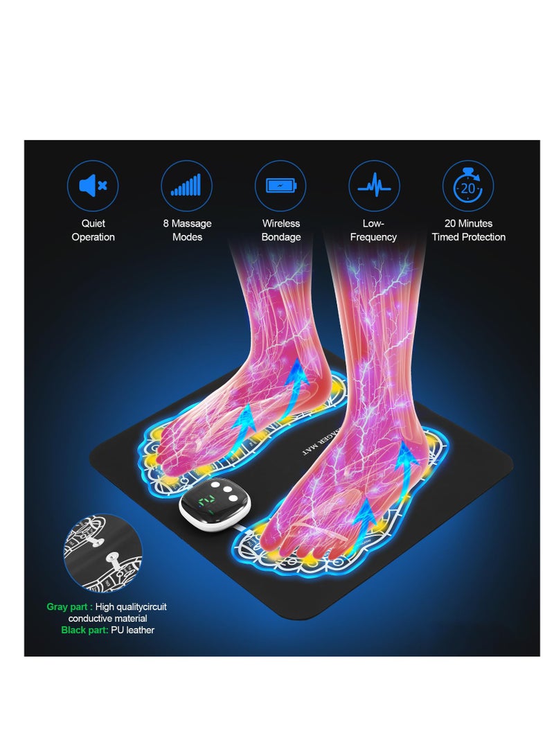 Excefore Foot Massager Mat, Foot Massager Pad for Pain Plantar Relief, Muscle Relaxation, Foldable Legs and Feet Stimulator Machine with 8 Modes, 19 Levels - Image 4