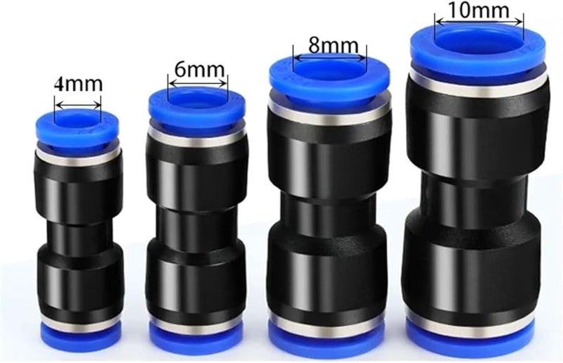 HVFF 10mm هواء سريع التوصيل 100 قطعة هوائي ماء دفع في خرطوم أنبوب موصل - Image 5