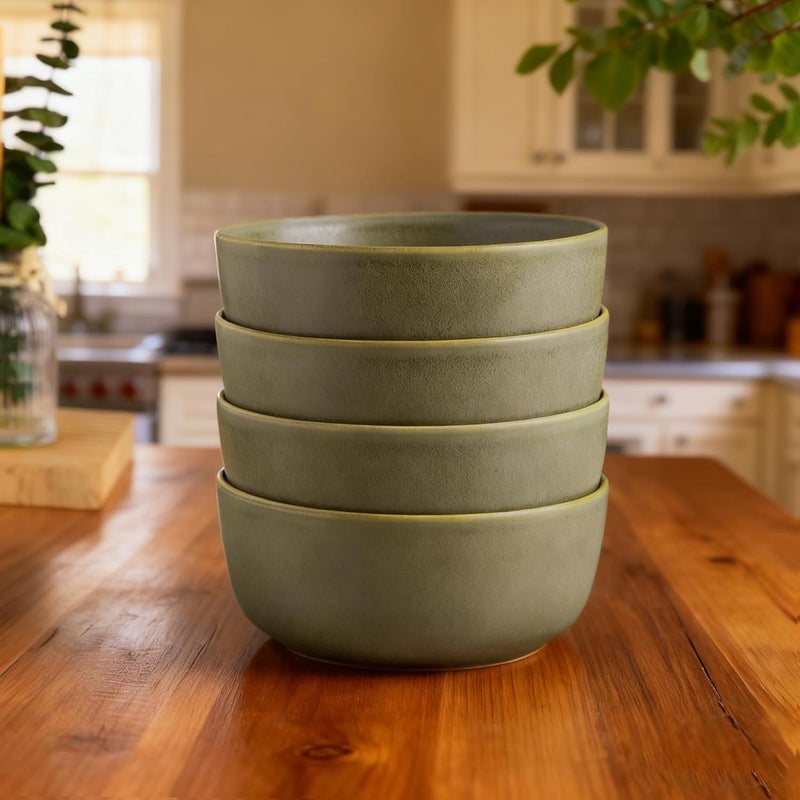 AmorArc Stoneware Cereal Bowls Set of 6, 26oz Ceramic Soup Bowls Set for Cereal Soup Snacks, Modern Kitchen bowls for Meal, Dishwasher &Microwave Safe - Image 3