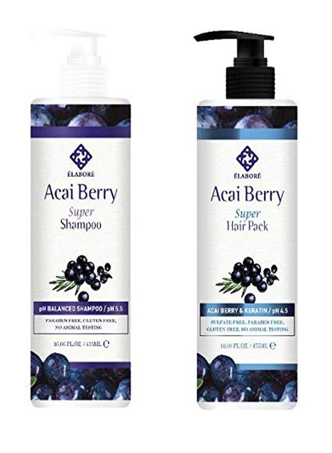 Elabore Acai Berry Super Hair Pack & Shampoo Set 16.06fl.oz/ 475ml - Image 1