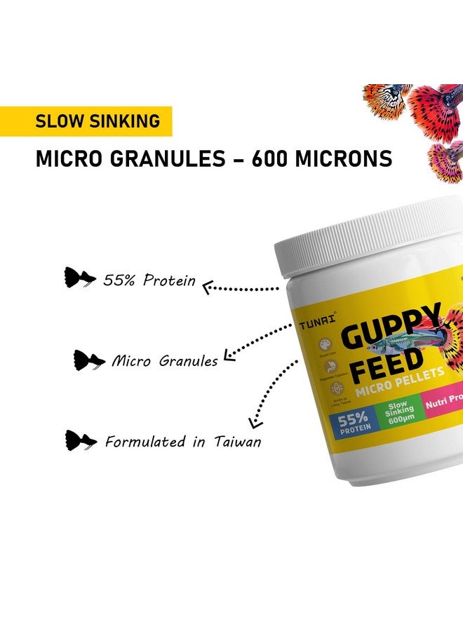 طعام سمك الجوبي من توناي يحتوي على 55% بروتين | 40 جرام | 600 ميكرون - حبيبات دقيقة عائمة | تعزيز لون الذيل المضمون لأسماك الجوبي، تركيبة تايوانية - Image 3