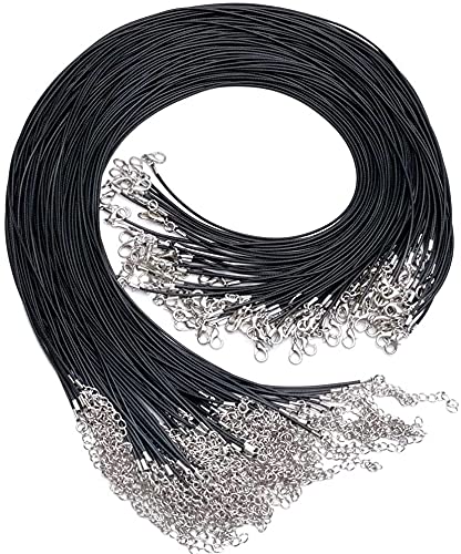 DIY Crafts 2 Pcs, Black, 2 Pcs, Black, Waxed Necklace Cord with Lobster Clasp Bulk for Bracelet Making Necklaces Jewelry Making Suppli (2 Pcs, Black) - Image 5