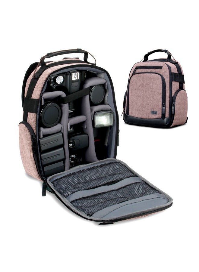 USA Gear Portable Camera Backpack For Dslr (Brown) With Customizable Accessory Dividers Weather Resistant Bottom And Comfortable Back Support Compatible With Canon Nikon And More  - Image 1