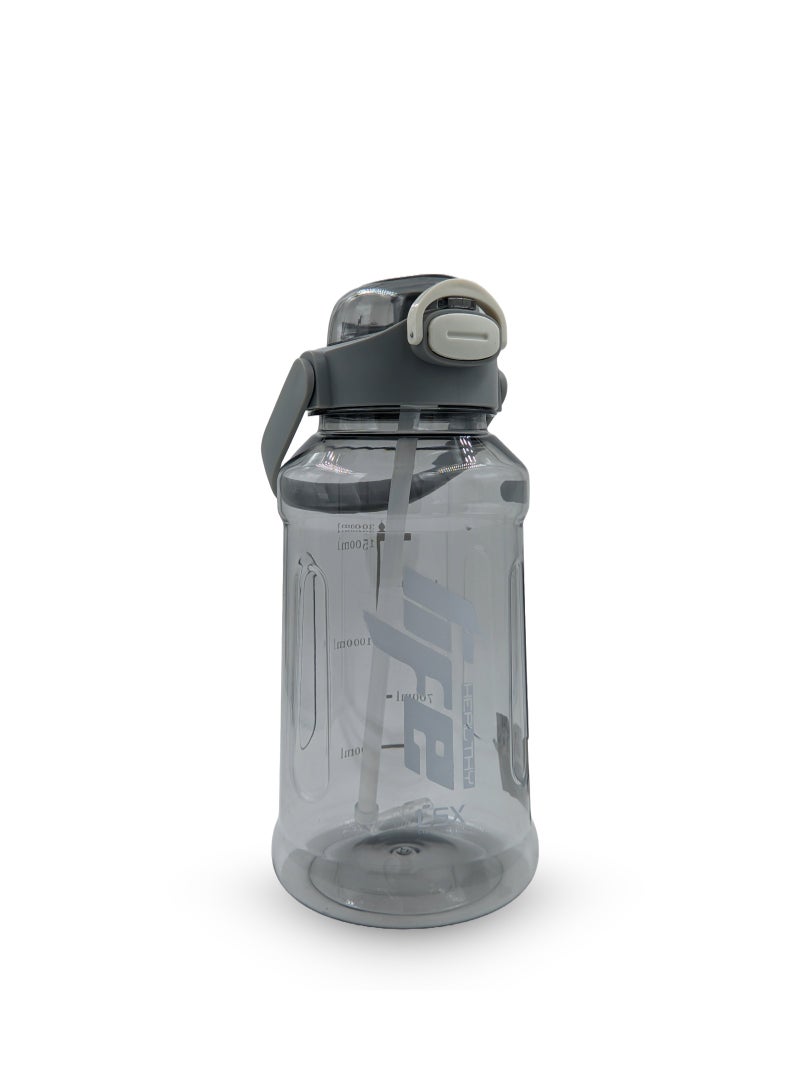 Generic Premium 2.0L Water Bottle with White Typography (Detachable Straw)  - Image 1