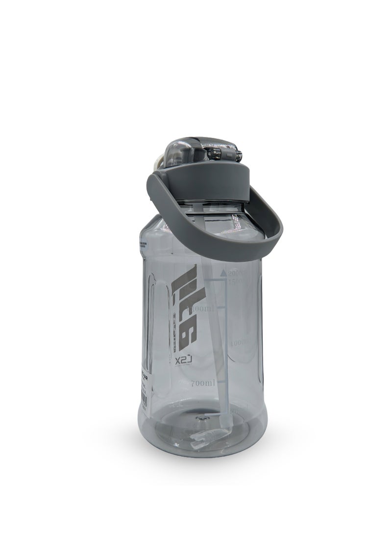 Generic Premium 2.0L Water Bottle with White Typography (Detachable Straw)  - Image 2