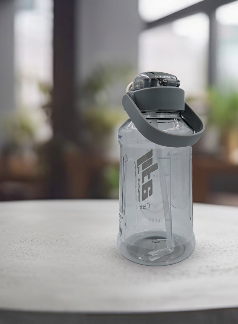 Generic Premium 2.0L Water Bottle with White Typography (Detachable Straw)  - Image 4