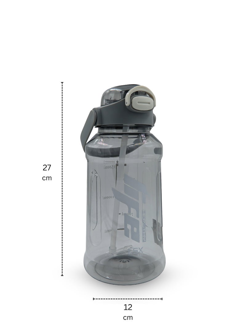 Generic Premium 2.0L Water Bottle with White Typography (Detachable Straw)  - Image 5