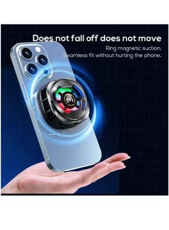Memo CX06 Magnetic Phone Cooler Fan with Colorful RGB Lights – Ultra-Quiet Air Cooler for Gaming, Streaming, Charging – Fast Cooling Radiator with Advanced Semiconductor Technology – Snap-On Magnetic Mount for iPhone, Android & All Smartphones – Portable Mobile Radiator for Heat Control and Battery Protection  - Image 5
