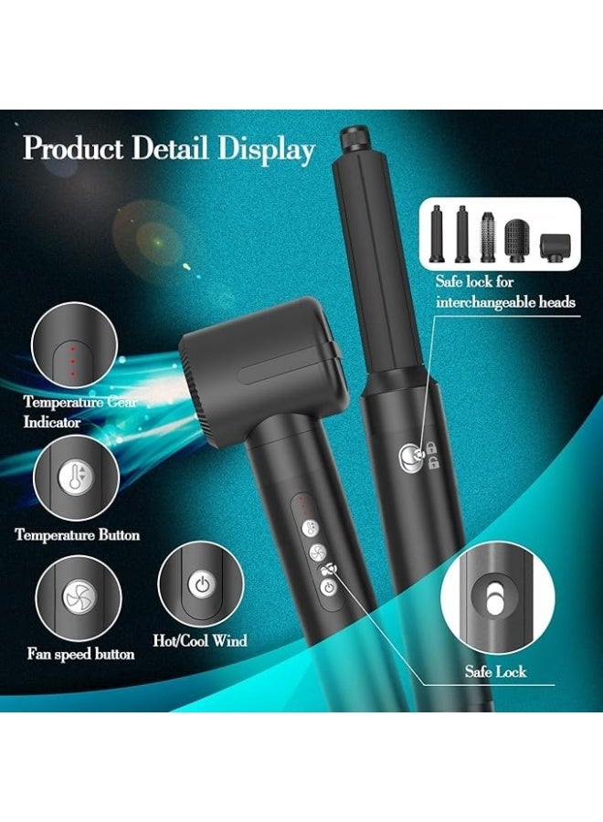 Macon Hair Dryer & Styling Set ,7 Interchangeable Attachments, Blow Dryer Brush, Straightening Comb, Curling Wand for Complete Salon Finish at Home - Image 4