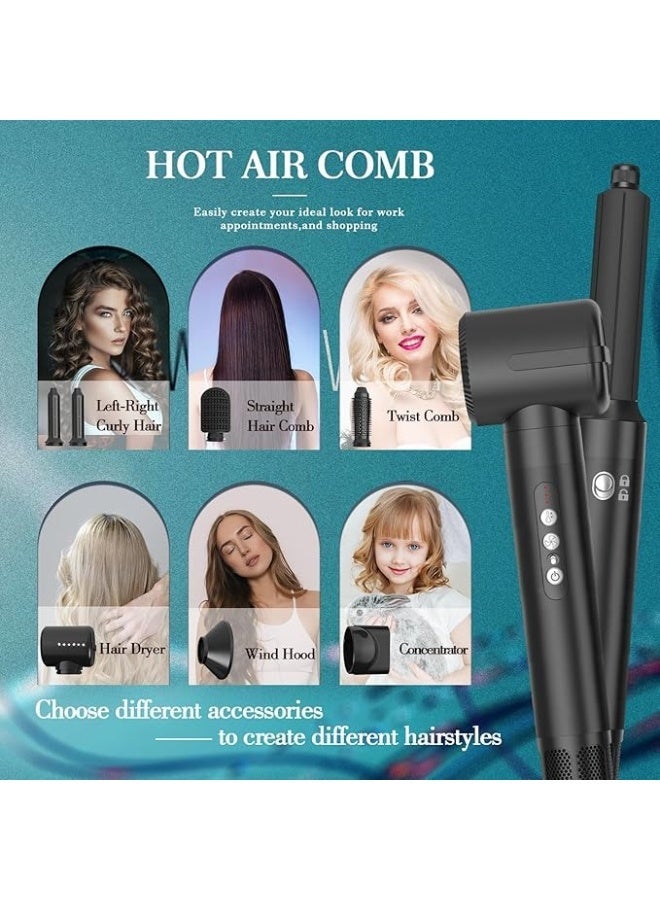 Macon Hair Dryer & Styling Set ,7 Interchangeable Attachments, Blow Dryer Brush, Straightening Comb, Curling Wand for Complete Salon Finish at Home - Image 5