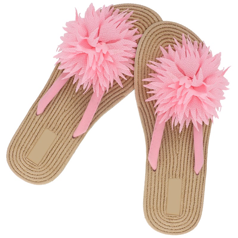 2pcs Flower -flops Beach Casual Personality Sandal Slippers for Woman Girls Size 37 ( ) - Image 4