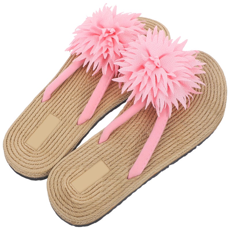 2pcs Flower -flops Beach Casual Personality Sandal Slippers for Woman Girls Size 37 ( ) - Image 1