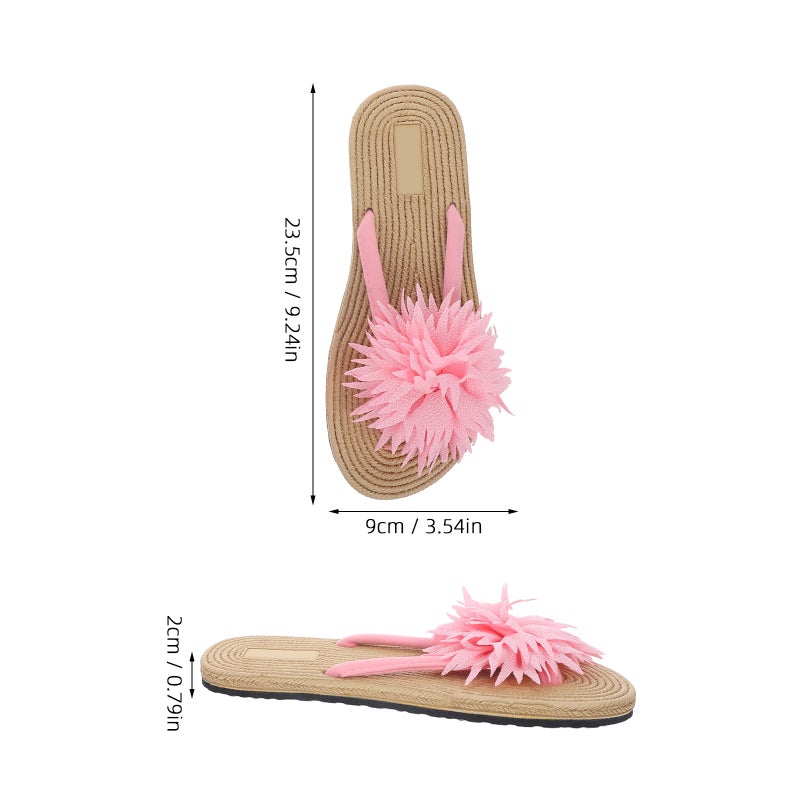 2pcs Flower -flops Beach Casual Personality Sandal Slippers for Woman Girls Size 37 ( ) - Image 3