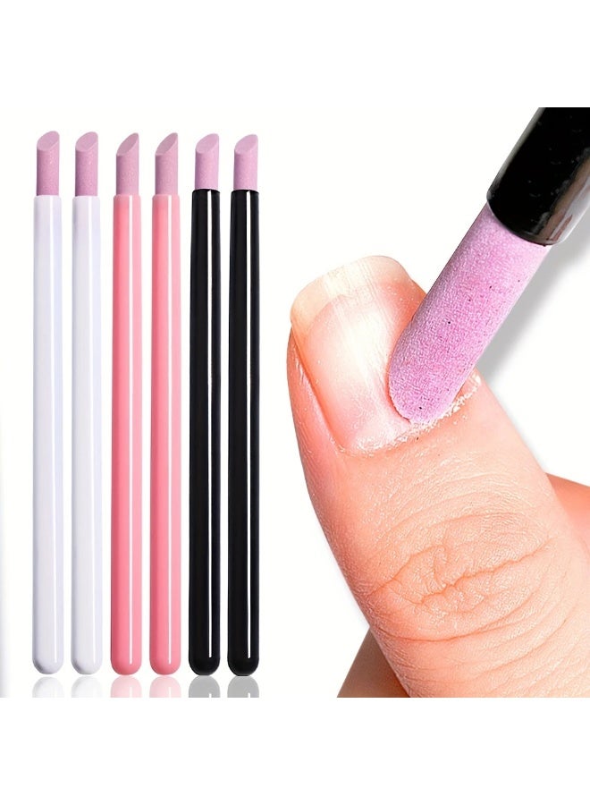 Ucanbe 6Pcs Quartz Stone Nail Care Tool Set – White, Black, Pink Cuticle Removers for Gentle, Precise Manicure & Pedicure  - Image 1