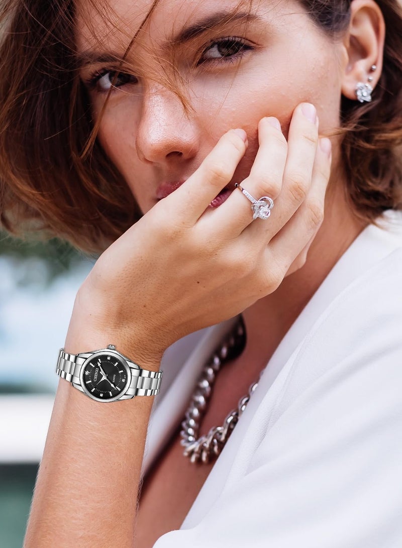 Chenxi Lady's Classic Wrist Watch Silver/Black - Image 4