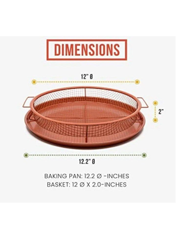 2-in-1 Round Frying and Draining Tray – Large Size for Frying, Oven Use, and Serving  Rg - Image 4