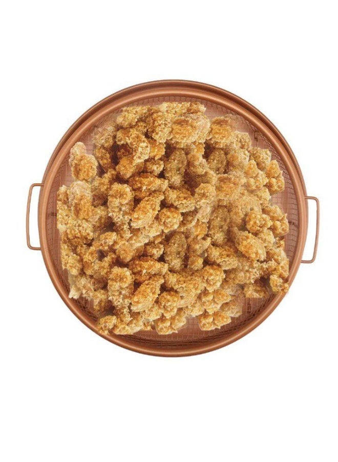 2-in-1 Round Frying and Draining Tray – Large Size for Frying, Oven Use, and Serving  Rg - Image 5