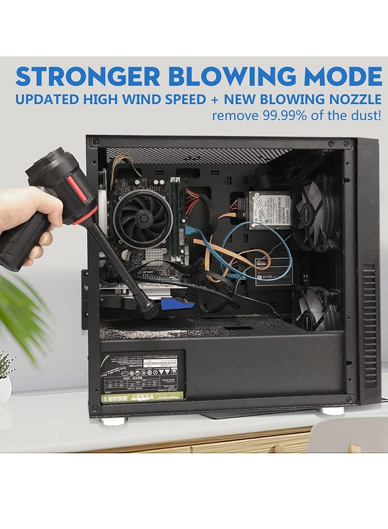 3-in-1 Computer Vacuum, Compressed Air Duster Blower, Portable Handheld Vacuum Cleaner Cordless, Rechargeable car Hoover, Mini Keyboard Cleaner Kit, Electric Spray air can for PC, Laptop, Electronics - Image 2