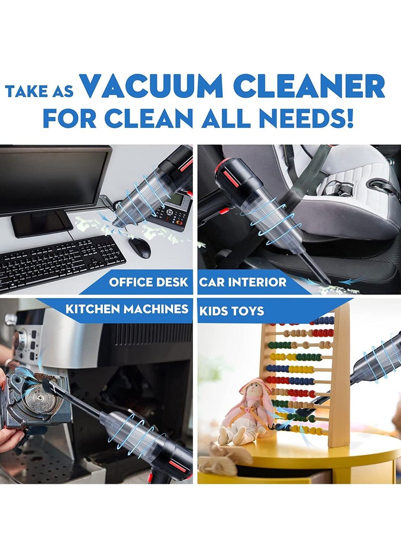 3-in-1 Computer Vacuum, Compressed Air Duster Blower, Portable Handheld Vacuum Cleaner Cordless, Rechargeable car Hoover, Mini Keyboard Cleaner Kit, Electric Spray air can for PC, Laptop, Electronics - Image 4