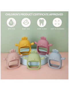 Arabest Silicone Baby Teether Toy for Infants 3+ Months, BPA Free Anti-Drop Silicone Mitten Teething Toy for Soothing Sore Gums Yellow  - Image 2
