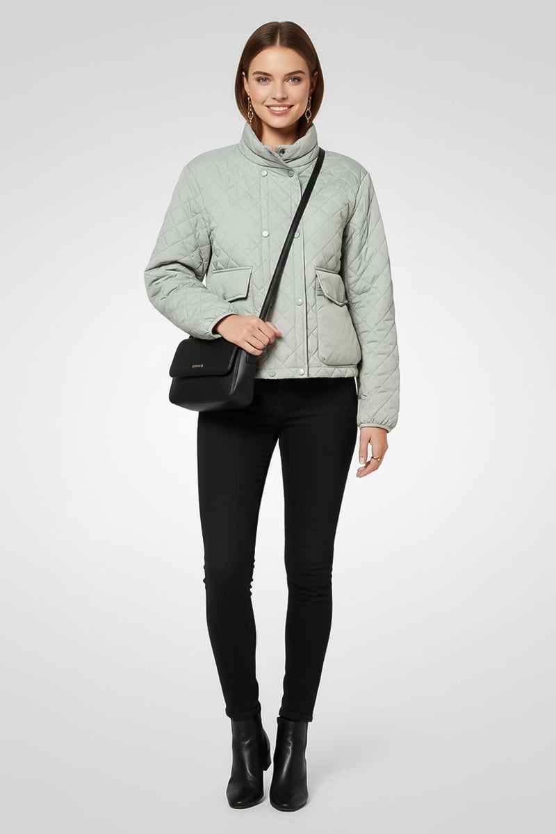 Andrew Marc Women Quilted Puffer Jacket, Grey - Image 2