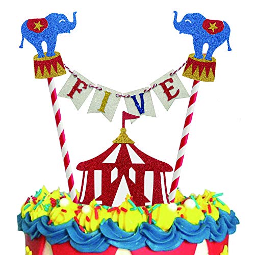 Vignye Circus 5th Birthday Cake Topper - Image 1
