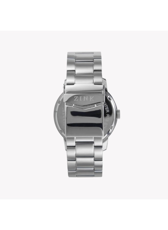 زنك ساعة زينك للرجال بسوار من الفولاذ المقاوم للصدأ بقرص أزرق | ZK126G5SS-46 - Image 4