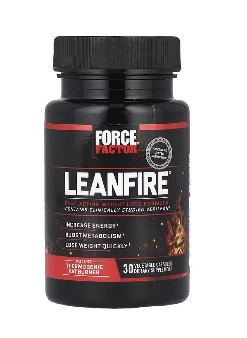 Force Factor Leanfire Fast-Acting Weight Loss Formula 30 Vegetable Capsules  - Image 1