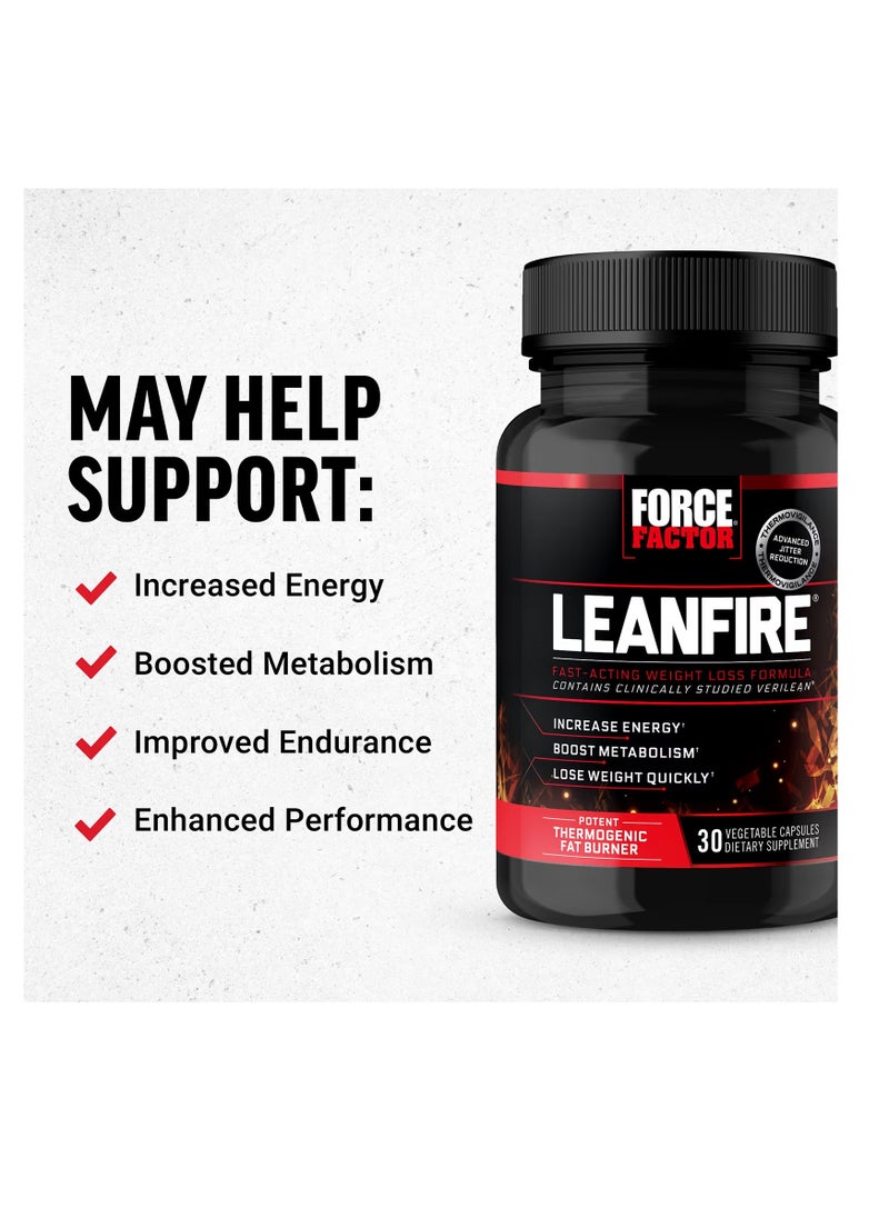 Force Factor Leanfire Fast-Acting Weight Loss Formula 30 Vegetable Capsules  - Image 2