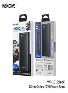 WEKOME Wekome WP-101 Power Bank 10000MAH: High-Speed Charging, 50% Charge in 30 Minutes* - Type-C, Micro and USB Inputs. Compatible with Apple, Samsung & More. Black  - Image 2