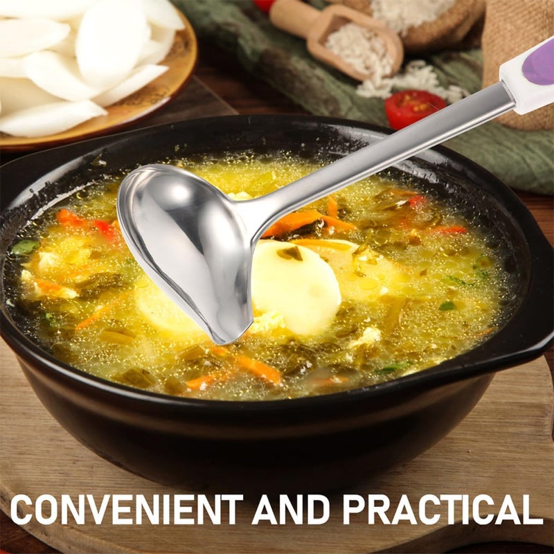 GALPADA 2pcs Stainless Steel Gravy Ladles with Pour Spout Non-slip Small Sauce Spoons for Kitchen Cooking and Serving - Image 5