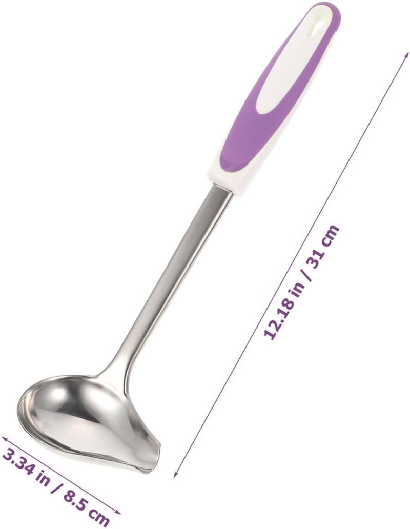 GALPADA 2pcs Stainless Steel Gravy Ladles with Pour Spout Non-slip Small Sauce Spoons for Kitchen Cooking and Serving - Image 2