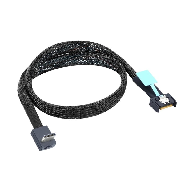 Gen5 PCIE MCIO 4I 4X 38P Male to Oculink SFF-8611 4I 90 Degree NVME for SSD Cable(1m) - Image 2