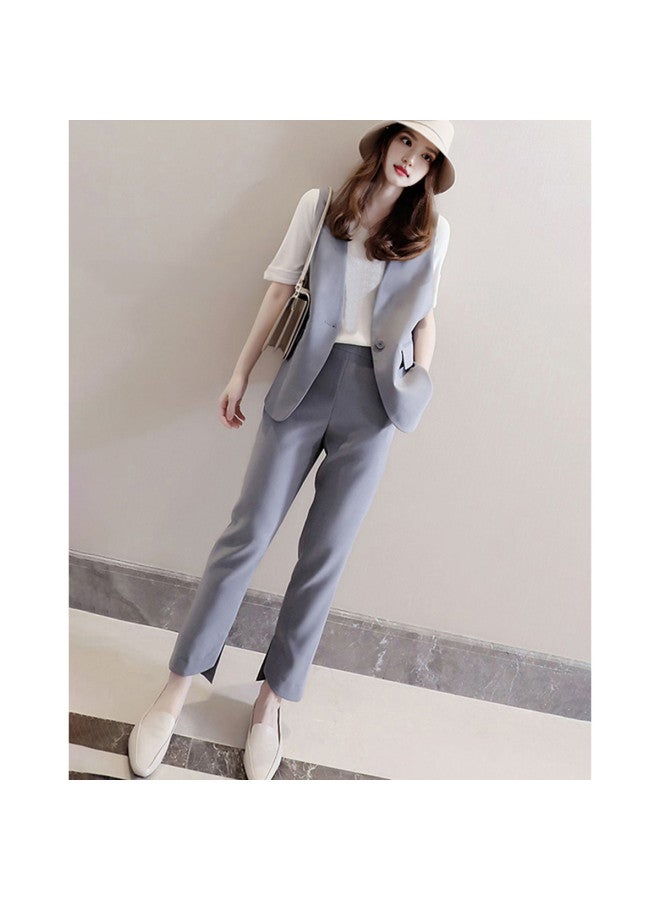 Summer Sleeveless Vest Jacket & Slim-fit Trousers - Image 3