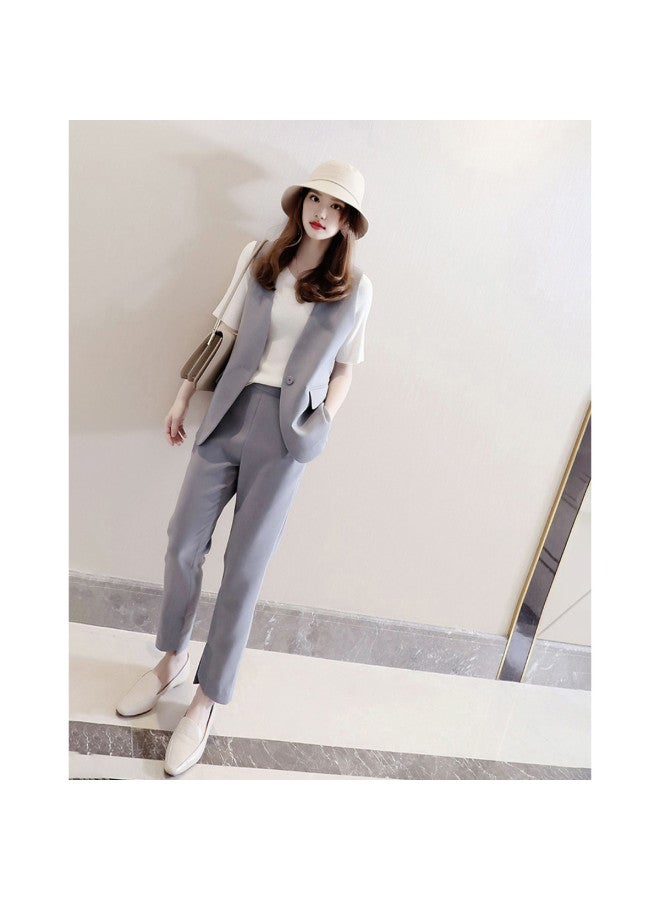 Summer Sleeveless Vest Jacket & Slim-fit Trousers - Image 2