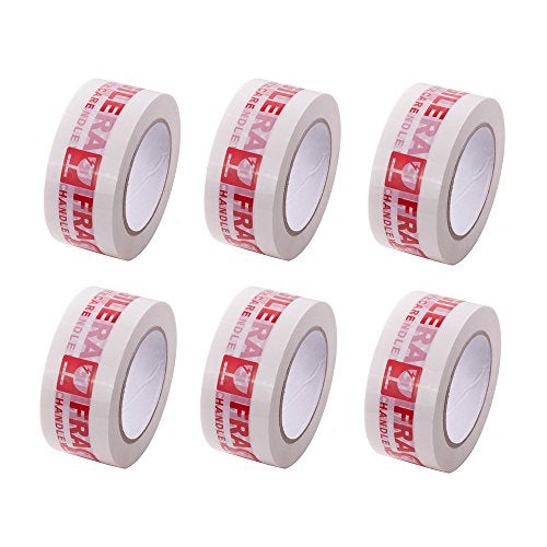 Agutape AGU Warning Fragile Tape-Handle with Care Packing Printing Tape-2 Inch x 330 Feet (110 Yards) -6Rolls - Image 1