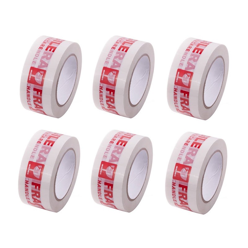 Agutape AGU Warning Fragile Tape-Handle with Care Packing Printing Tape-2 Inch x 330 Feet (110 Yards) -6Rolls - Image 4