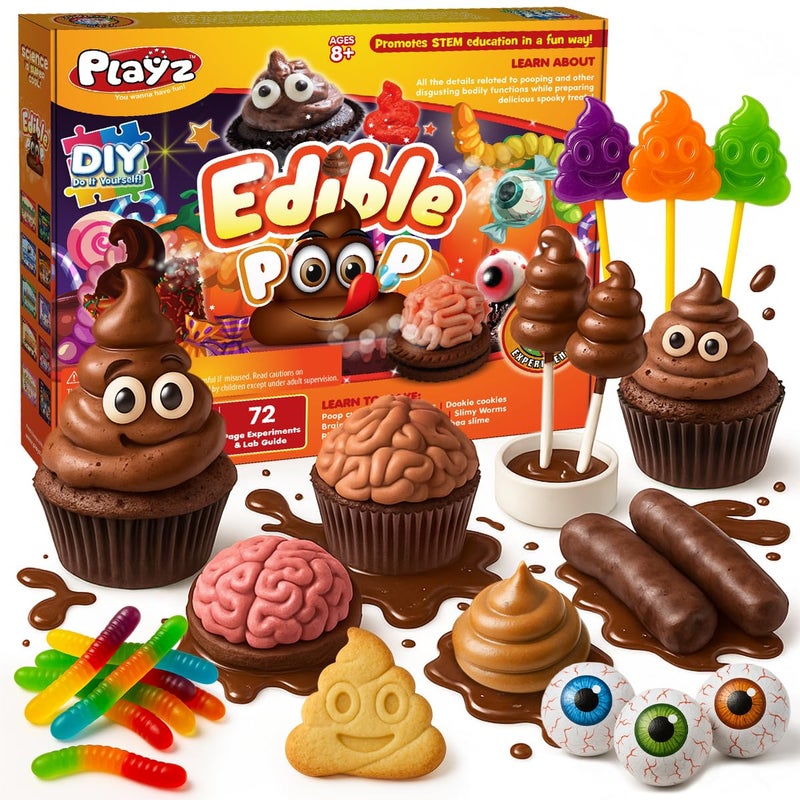 Playz Edible Poo Chocolate Candy Making Science Kit for Kids Ages 812 Years Old Food Science Chemistry Kid Science Kit with 30 Experiments Educational Science Kits for Boy Girls - Image 3