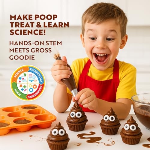 Playz Edible Poo Chocolate Candy Making Science Kit for Kids Ages 812 Years Old Food Science Chemistry Kid Science Kit with 30 Experiments Educational Science Kits for Boy Girls - Image 5