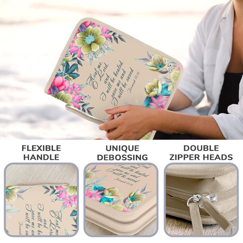 DEHITE Bible Cover Case for Women â€“ Premium Fabric Bible Cases for Girls - Carrying Bag for Woman â€“ Pen Slots â€“ Zippered Pocket â€“ Christian Floral Accessories - Large Holder - Image 3
