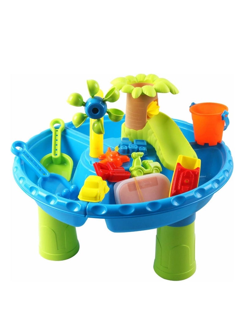 MERCONSER 3 in 1 Kids Sand and Water Table, 22PCS Toddler Water Table with Detachable Table Corners, Summer Outdoor Pool Beach Toys for Boys Girls, Activity Center - Image 2