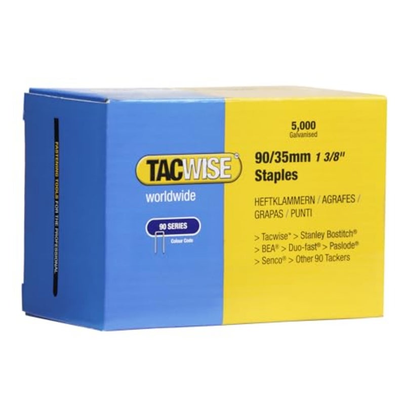 0310 Type 90/ Galvanised Narrow Crown Staples, Pack of 5000 - Image 1